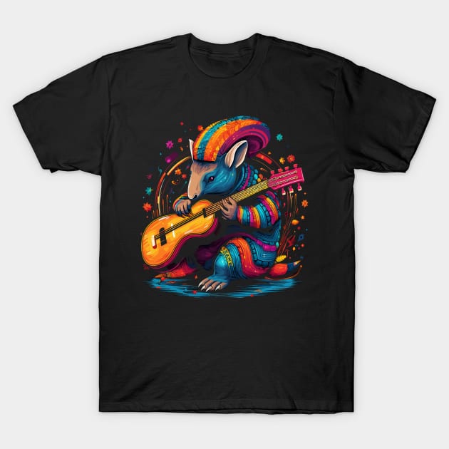 Armadillo Playing Violin T-Shirt by JH Mart